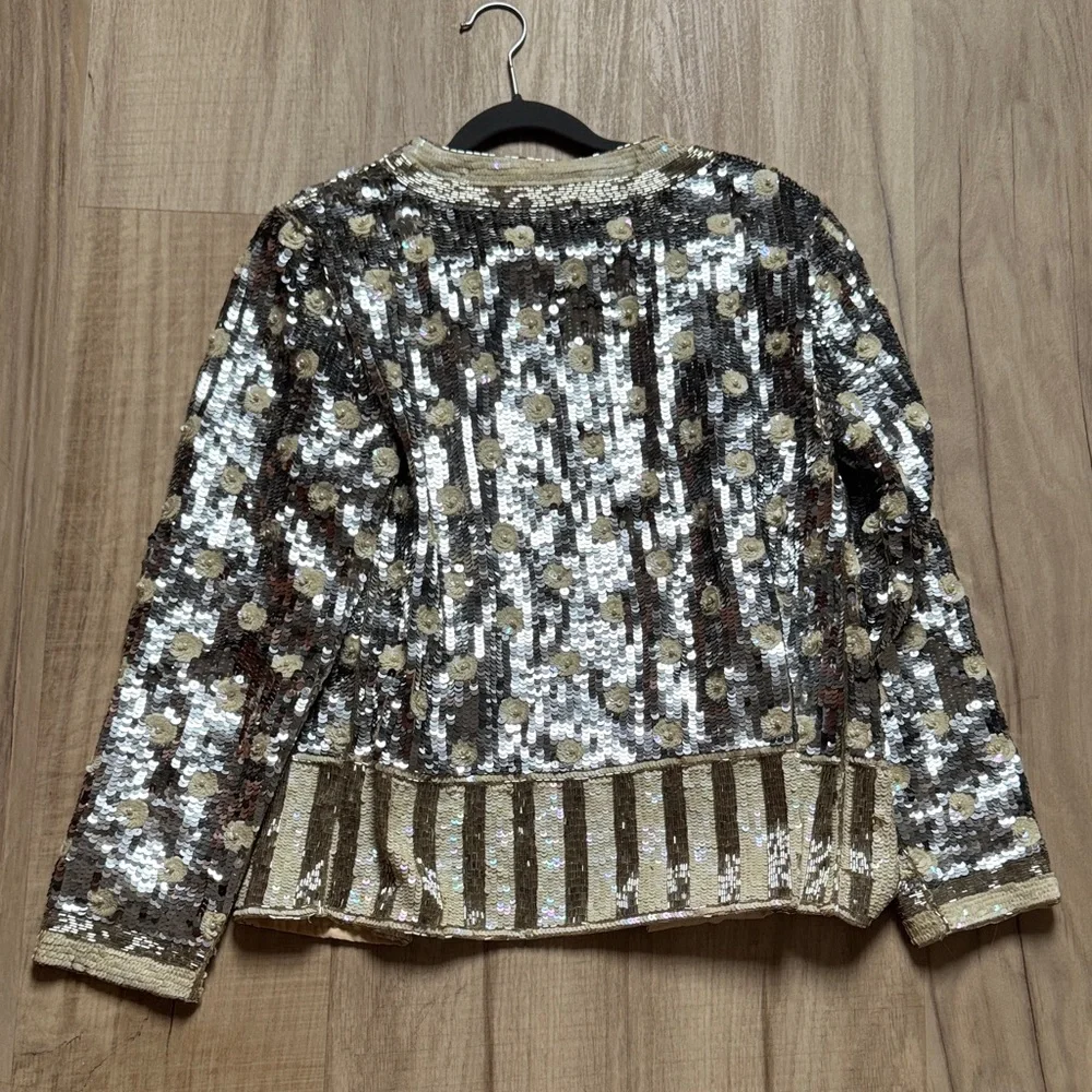 Chasing unicorns Sequin Embellished Gold & Silver Jacket - Women's - Picture 2 of 4